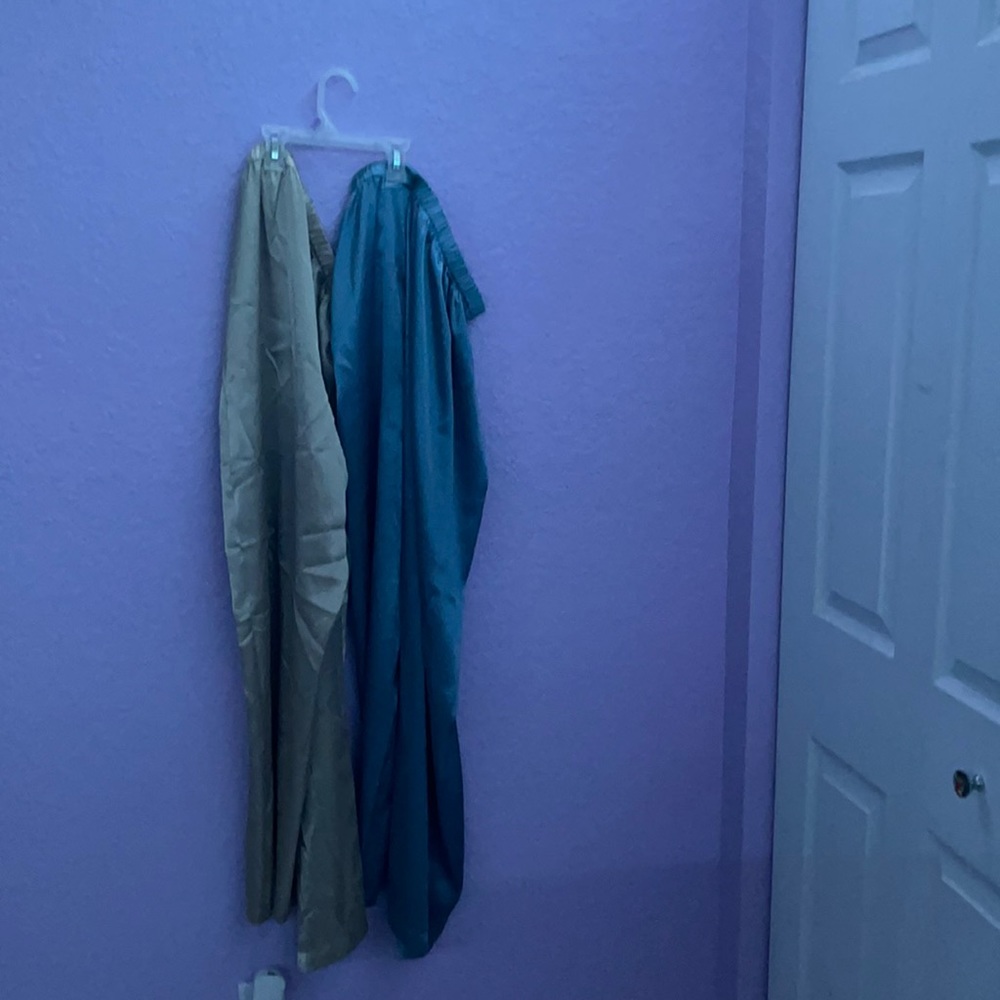 Blue silk pants